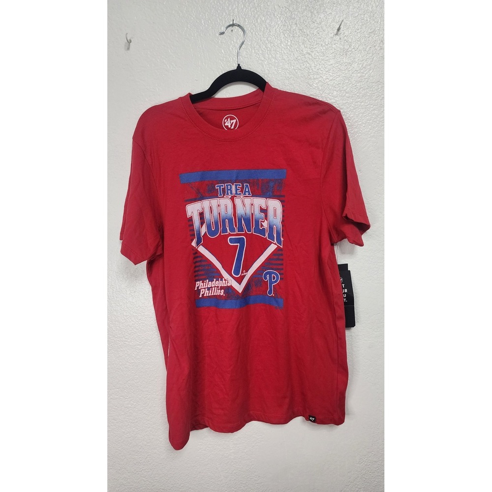 Philadelphia Phillies Trea Turner #7 T-Shirt Red 47 Brand Mens